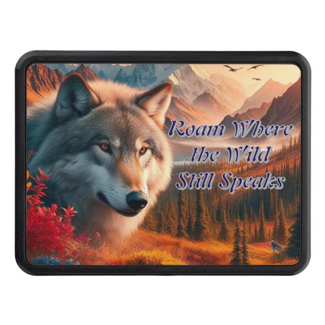 Denali Autumn Varg Nature Art Trailer Hitch Dragkroksskydd (Framsidan)