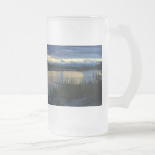 Denali Midnight Sunset Frosted Glass Beer Mugg