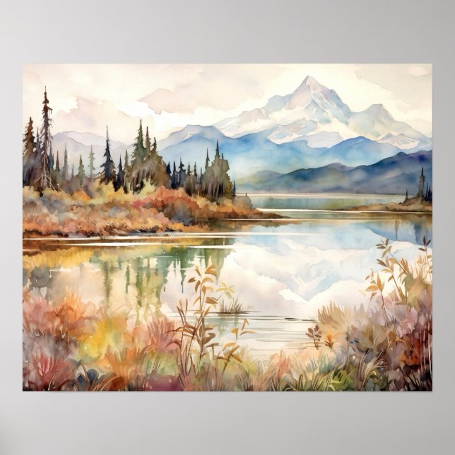 Denali National Park Akvarell Poster (Framsidan)