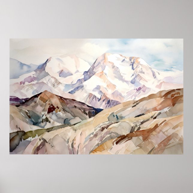 Denali National Park Akvarell Poster (Framsidan)