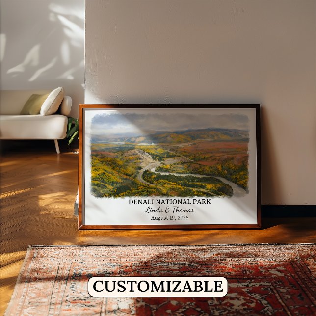 Denali National Park Alaska Affisch, Akvarell Poster (Skapare uppladdad)