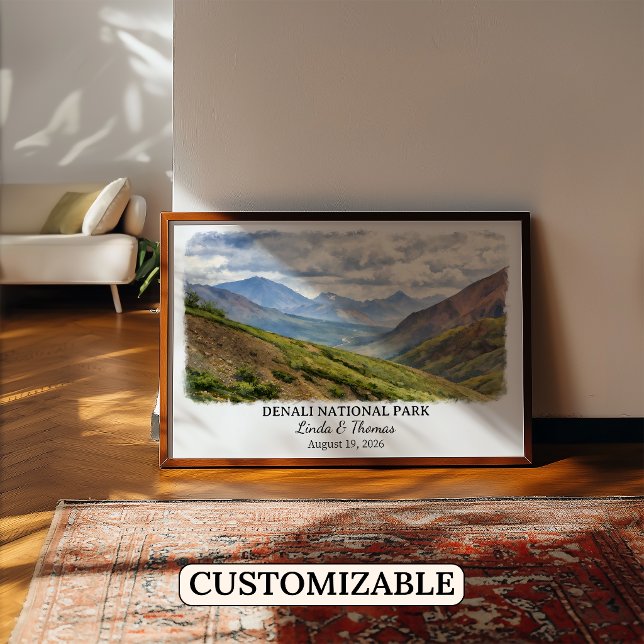 Denali National Park Alaska Affisch, Akvarell Poster (Skapare uppladdad)