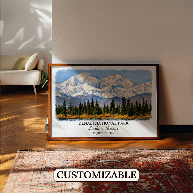 Denali National Park Alaska Affisch, Akvarell Poster (Skapare uppladdad)