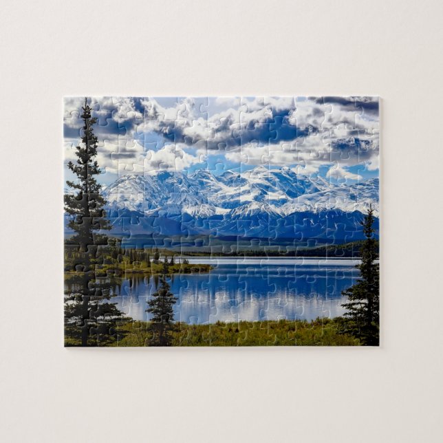 Denali National Park Alaska Himmel Moln Berg Pussel (Horisontell)
