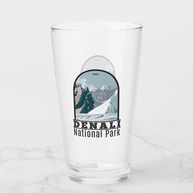 Denali National Park Alaska Mount Hunter Vintage Glaskopp (Framsida)