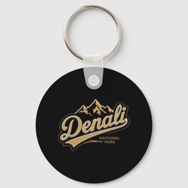 Denali National Park Alaska Souvenir Bergläger Nyckelring (Framsida)