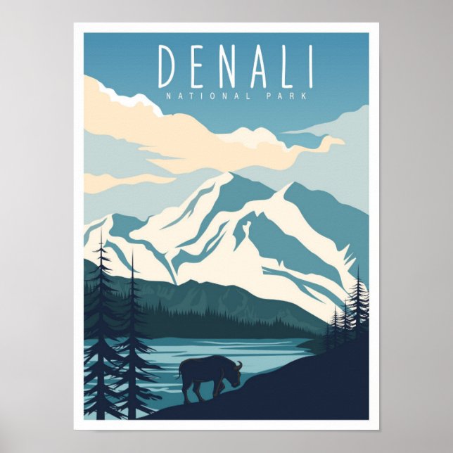 Denali National Park Alaska USA Resa  Poster (Framsidan)