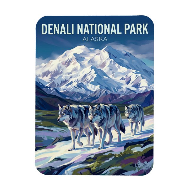Denali National Park and Preserve Alaska Magnet (Vertikal)