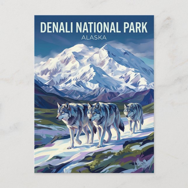 Denali National Park and Preserve Alaska Vykort (Framsida)