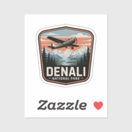 Denali National Park Bush Plane Retro Resemärke Klistermärken