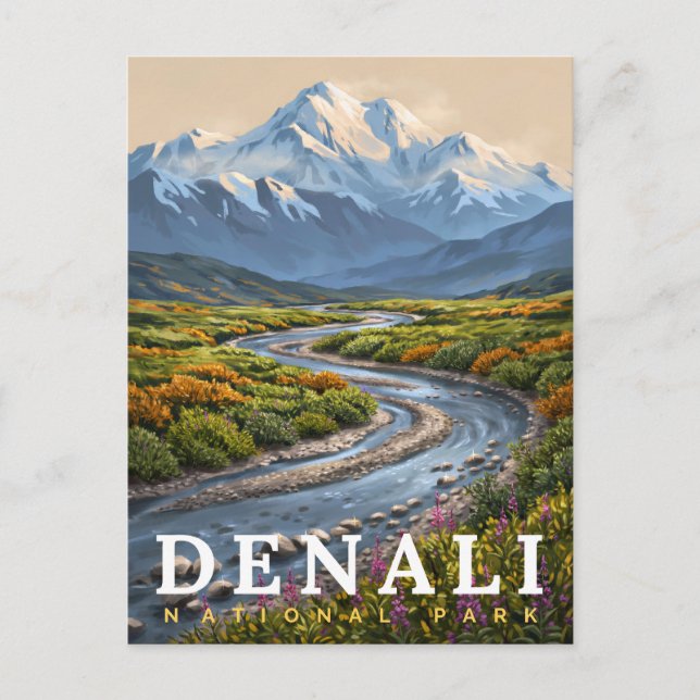 Denali National Park Fjällvildmark Vykort (Framsida)