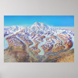 Denali National Park Landcape Painting Poster