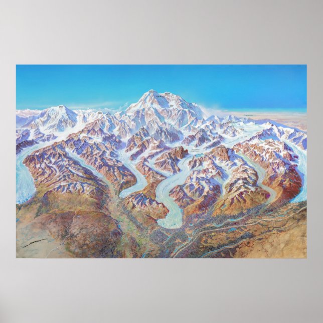 Denali National Park Landcape Painting Poster (Framsidan)