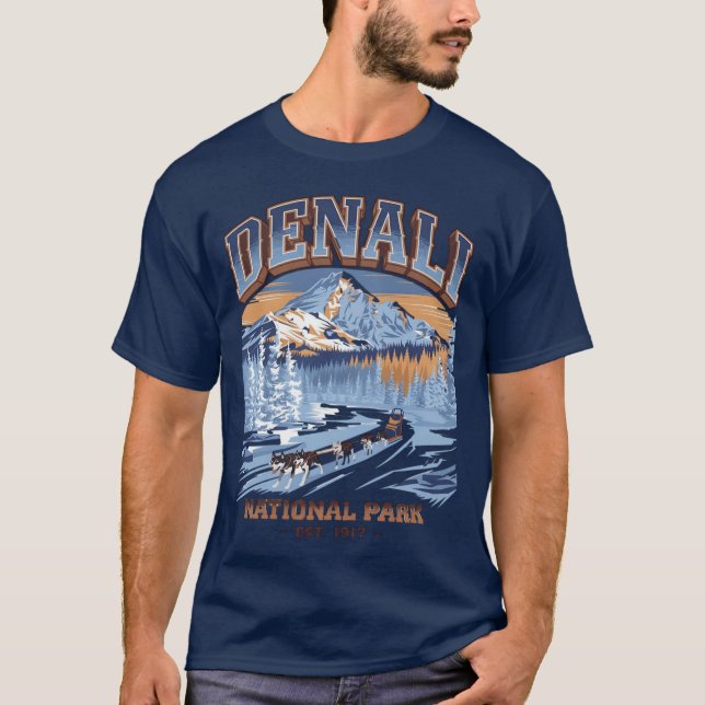 Denali National Park Mt Denali Denali highway Dena T Shirt (Framsida)
