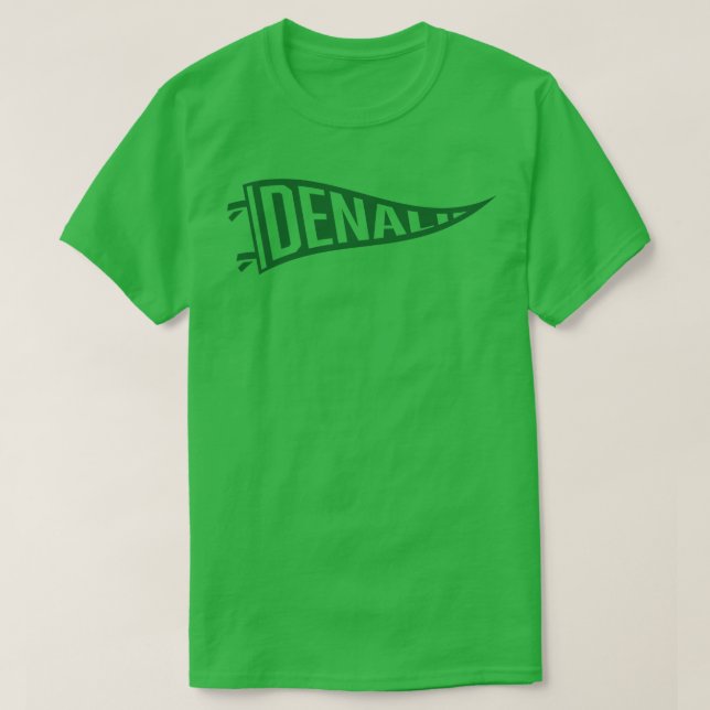 Denali National Park Pennant Grönt T Shirt (Design framsida)