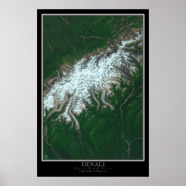 Denali National Park & Preserve Alaska från rymden Poster