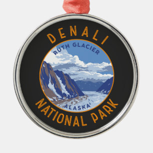 Denali National Park Retro Distress Circle Julgransprydnad Metall
