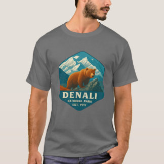 Denali National Park Retro Mountain Wilderness Sti T Shirt