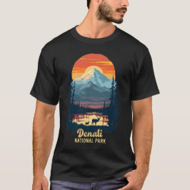 Denali National Park Retro Sunset Wilderness Ar T Shirt