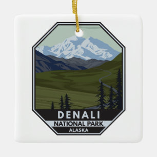Denali National Park Road till Denali Julgransprydnad Keramik
