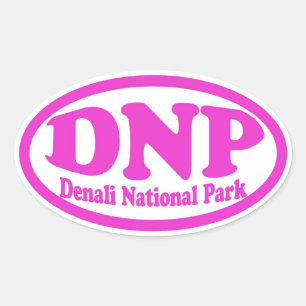 Denali National Park rosa oval dekalal Ovalt Klistermärke