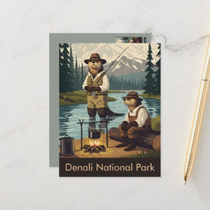 Denali National Park WPA Turist Postkort Vykort