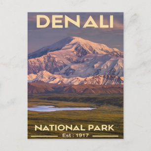 Denali nationalpark Alaska-berget Vykort