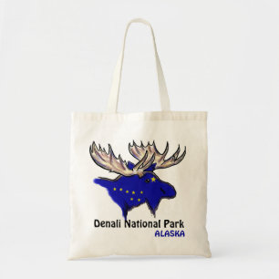 Denali nationalpark Alaska flagga elk återanvändba Tygkasse