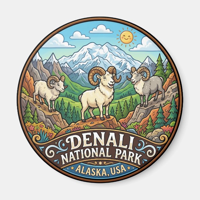 Denali nationalpark Alaska Magnet (Framsidan)