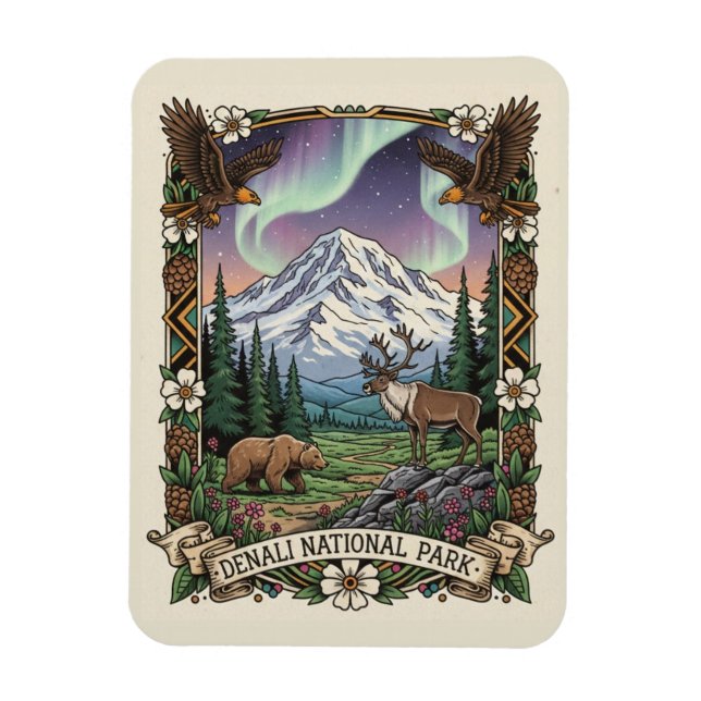 Denali nationalpark Alaska Magnet (Vertikal)