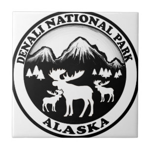 Denali Nationalpark Alaska moose Cirkel Kakelplatta