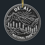 Denali nationalpark Alaska Mount Hunter Monoline  Julgransprydnad Keramik<br><div class="desc">Denali monoline design. Parken har terrängen tundra,  grisen och glaciärer,  parken är hem för vilda djur,  inklusive grizzlybjörnar,  vargar,  mos,  karibou och Dallfår.</div>