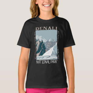 Denali nationalpark Alaska Mount Huntington Retro T Shirt