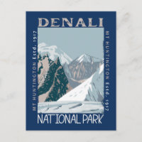 Denali nationalpark Alaska Mount Huntington Retro