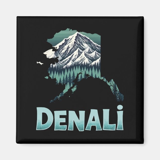 Denali nationalpark Alaska Mountain Wilderness Magnet (Framsidan)