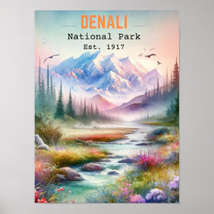 Denali nationalpark Alaska Poster