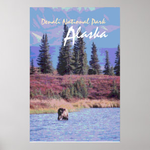 Denali nationalpark Alaska-scenen poster