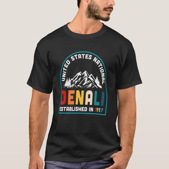 Denali nationalpark Alaska Souvenirs AK T Shirt (Framsida)