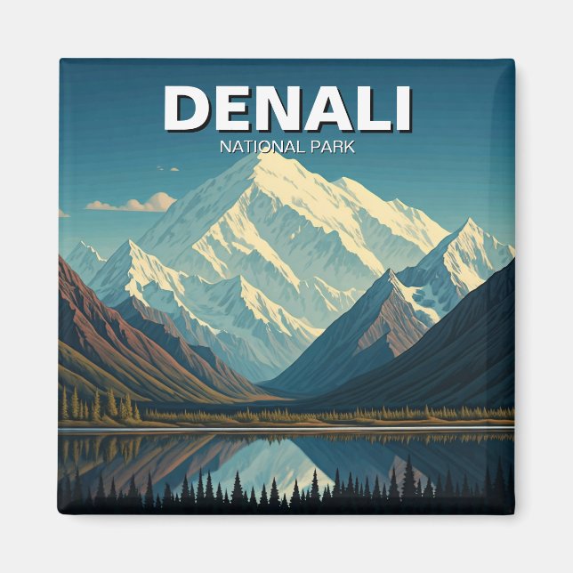 Denali nationalpark Alaska Travel Magnet (Framsidan)