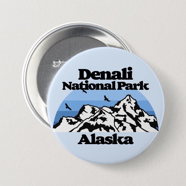 Denali nationalpark knapp (Framsida & baksida)