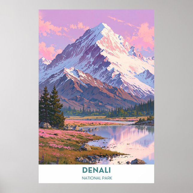 Denali nationalpark liggande poster (Framsidan)