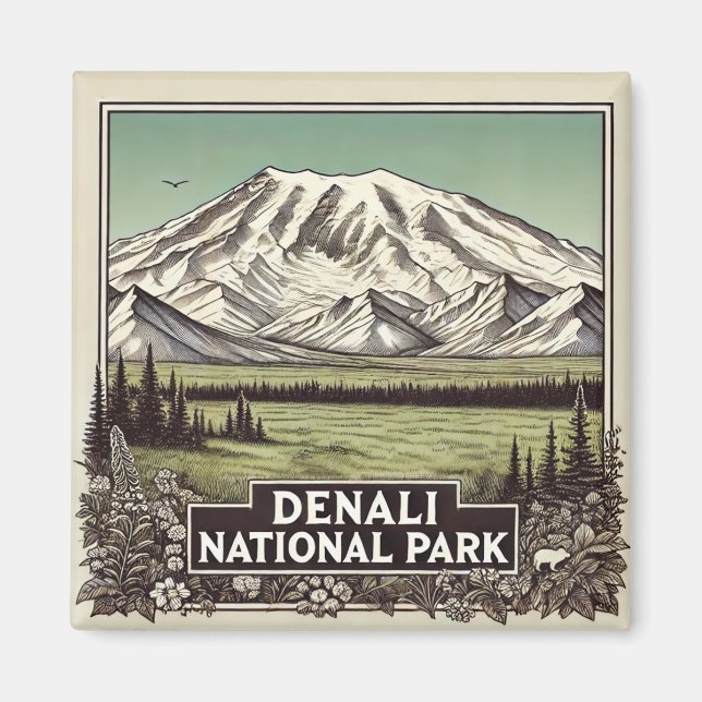 Denali nationalpark magnet (Framsidan)