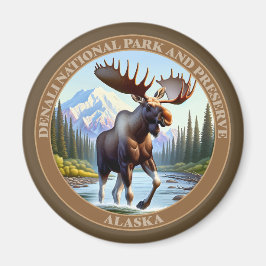 Denali Nationalpark och Preserve Alaska Magnet