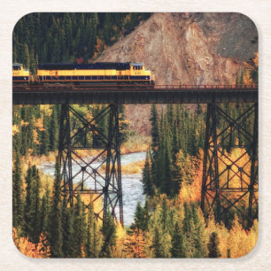 Denali nationalpark och sylt USA Alaska Underlägg Papper Kvadrat