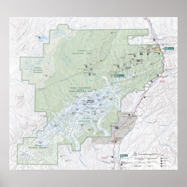 Denali nationalpark poster (Framsidan)