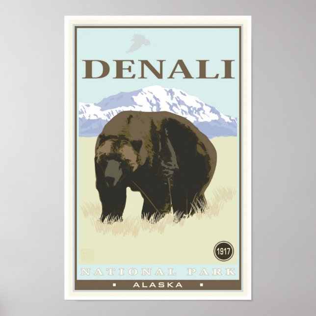 Denali nationalpark poster (Framsidan)