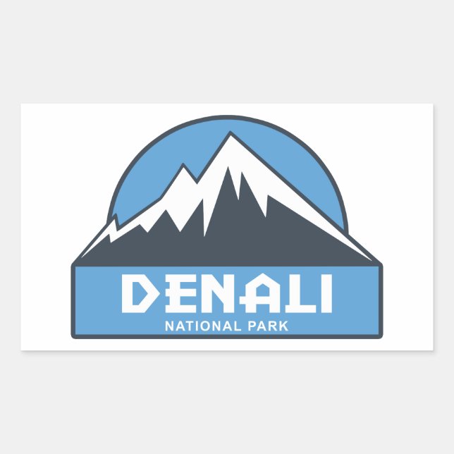 Denali nationalpark rektangulärt klistermärke (Framsida)