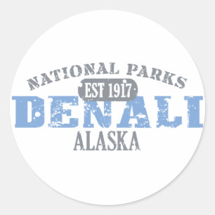 Denali nationalpark runt klistermärke