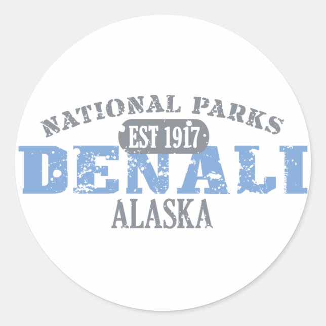 Denali nationalpark runt klistermärke (Framsida)
