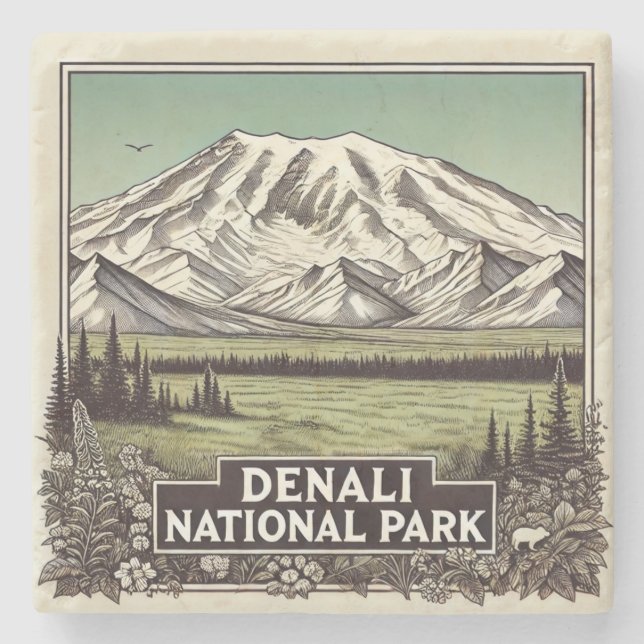 Denali nationalpark stenunderlägg (Framsidan)